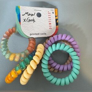Sophia x goody dent less hair coils 6 pack printed pastel colors